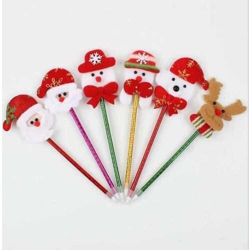 2022 wholesale Santa Claus Snowman Soft Pottery Pen Ballpoint Pen Oil Pen Christmas Handmade Gifts