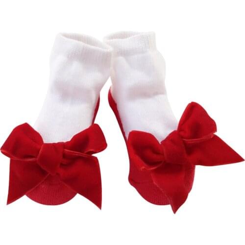 Big Velvet Bow Lace Baby Socks Newborn Cotton Baby Girls Sock Cute Toddler Socks Princess Style Baby Accessories