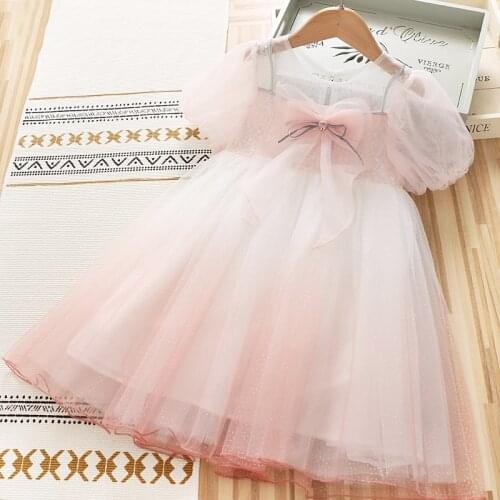 3-10 Years High Quality Summer Girl Dress 2021 New Lace Chiffon Flower Draped Ruched Kid Children Clothing Girl Princess Dress