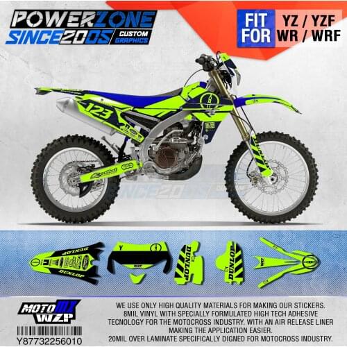 PowerZone Customized Team Graphics Backgrounds Decals 3M Flu-Color Custom Stickers For YAMAHA WR450F WR WRF 450cc 2016 -19 010