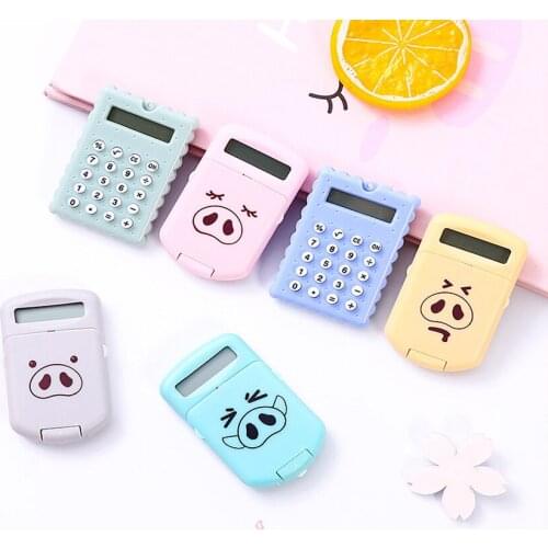 Portable cartoon calculator pocket ABS 8-bit display mini ultra-thin button battery cute creative calculator