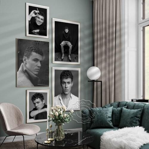 Movie Actor Star Poster, Aron Piper Poster, Wall Art, Black and White Wall Stickers, Aron Piper Wall Decor Picture, Home Decor