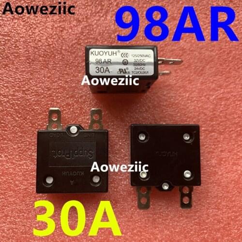 2Pcs KUOYUH 98AR 30A Breaker Automatic Reset Overcurrent Overload Protector Motor Protection Switch Leakage Protector Fuse