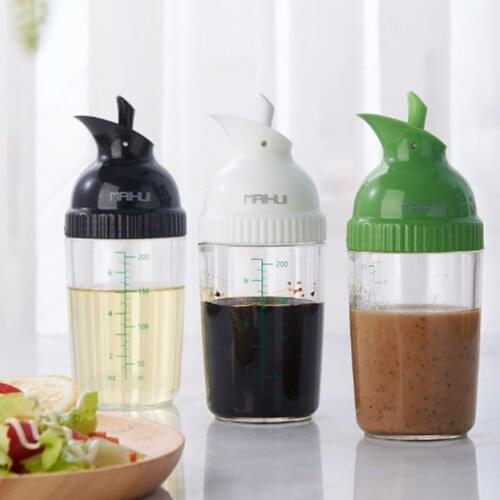 Salad Dressing Shaker Dispenser Leakproof Container For Sauces With Measurement Marks Kitchen Tools