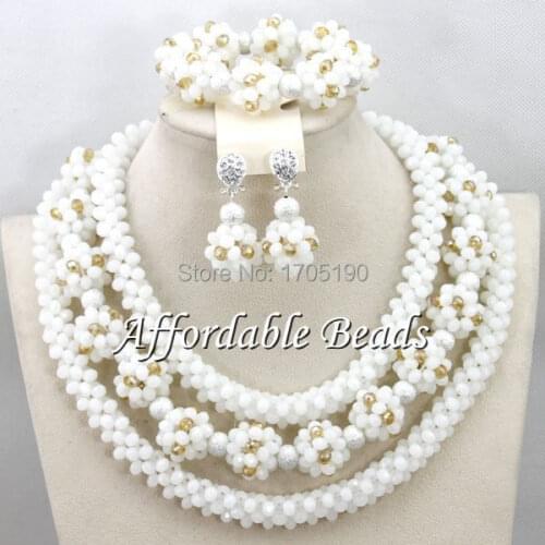 Luxury Women Costume Jewelry Set Shining Wedding African Beads Jewelry Set Free Shipping BN143