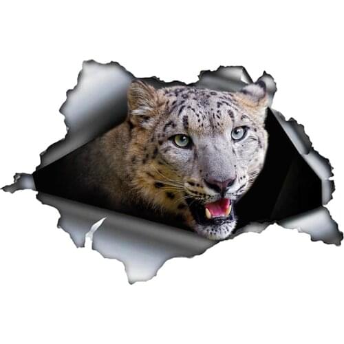 S50181# 13/15/17CM Personality PVC Decal Snow Leopard Car Sticker on Motorcycle Laptop Decorative Accessories