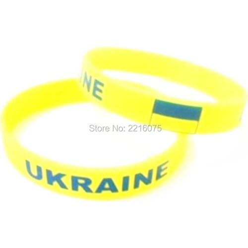 300pcs Flag Ukraine wristband silicone bracelets free shipping by DHL express