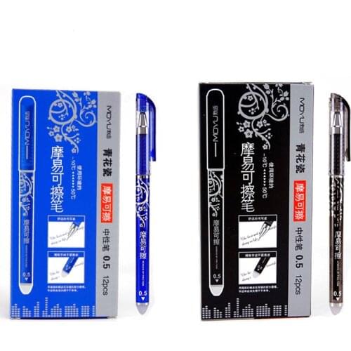 Erasable Gel Pen Frixion Gelpen 0.5mm Blue Black Standard Writing Nuetral Magic Pen Mosuca Pen Office School Stationery Washable