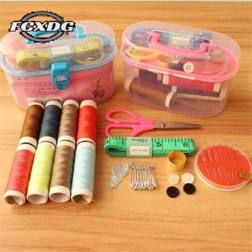 Super Practical Sewing Storage Box Cheap Sewing Supplies Set Needlework Scissors Sewing Thread Polyester Needle for Embroidery