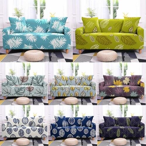 Tropical Plants Leaves Elastic Sofa Covers for Living Room Universal Sofa Slipcover Sectional Corner Couch Cover Home Decor