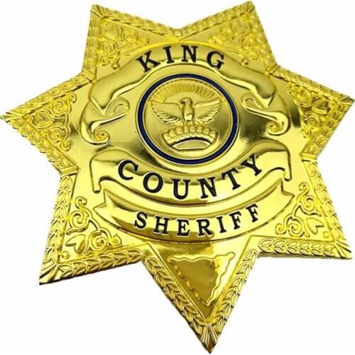 TV Movie Golden King County Sheriff Grimes Badge The Walking Dead Uniform star Badge Halloween Cosplay Badge Christmas Gift