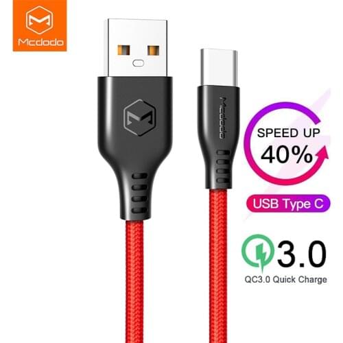 Mcdodo Type C usb Cables 2.4A Quick Charge QC 3.0 Fast Charging Cable Warrior Y Series for huawei oppo ipad pro 2020