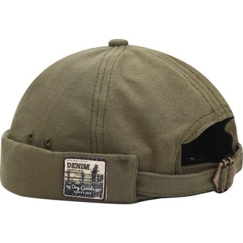 LDSLYJR Vintage Docker Cap Brimless Hat Breathable Beanie Hats Cotton Adjustable letter Landlord Sailor Cap Men and Women 01