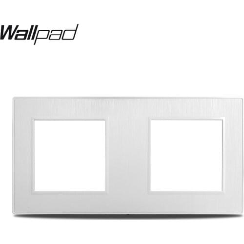 Wallpad S6 DIY Double White Panel Brushed PC Plastic For Wall Switch Socket Imitating Aluminum Plate Free Combination, 172*86mm