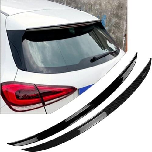 For Mercedes Benz 2018 2019 2020 A-Class W177 Hatchback Car Rear Roof Spoiler Window Wing Trim ABS Carbon Fiber/Gloss Black