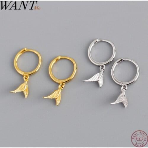 WANTME New Arrival Fashion Genuine 925 Sterling Silver Fishtail Tassel Stud Earrings for Women Wedding Jewelry Accessories 2020