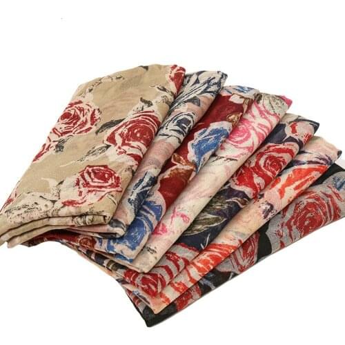 2020 Women Floral Pattern Printed Pattern Scarf 7Colors 10pcs/lot