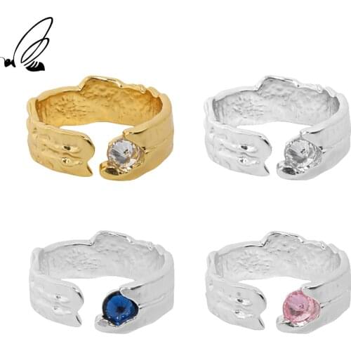 SSTEEL 925 Sterling Silver Simple Design Micro Zircon For Women Resizable Ring Accesories 2021 Trend Fine Accessories Jewelry