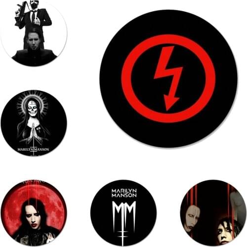 58mm Marilyn Manson logo Icons Pins Badge Decoration Brooches Metal Badges For Clothes Backpack Decoration