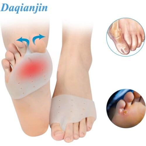 1 Pair Silicone Forefoot Pad Toe Separator For Bunion Overlapped Toes Correction Preventing Blisters Corn Calluses Foot Care