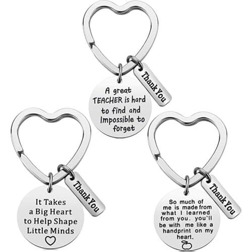 1pc Teacher Keychain It Takes Big Heart To Help Shape Little Minds Keyring Gifts