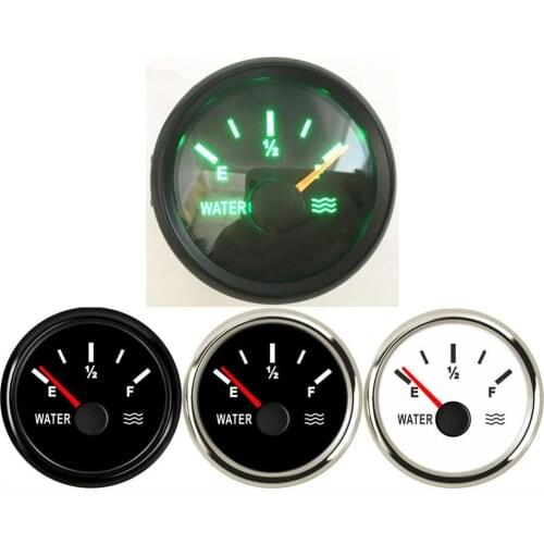 1pc Black Water Level Gauges Modified 52mm Boat Pointer Water Level Meters 0-190ohm Auto Devices Green Backlight 240-33ohm
