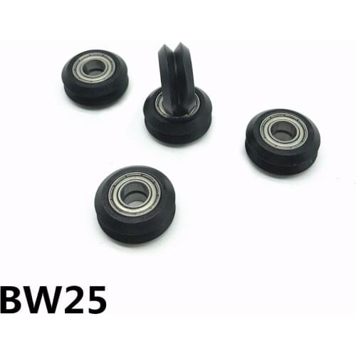 10pcs BW25 V/W groove Openbuilds 3D printer passive wheel 20 Type track Plastic pulley Wheel 4 5 6 8 9 10 mm Free shipping