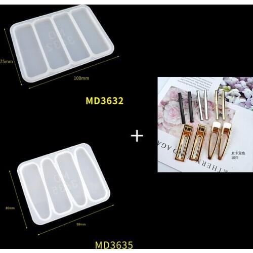 12pcs DIY Barratte Hairpin Resin Mold UV Resin Mold Epoxy Resin Silicone Mold for Jewelry Craft