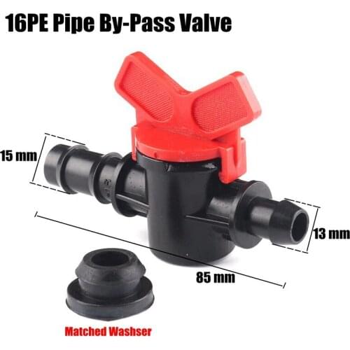 20pcs 16PE Pipe By-pass Valve Greenhouse Irrigation System Pipe Connector Pipe Switch Farm Watering Fittings Mini Ball Valve