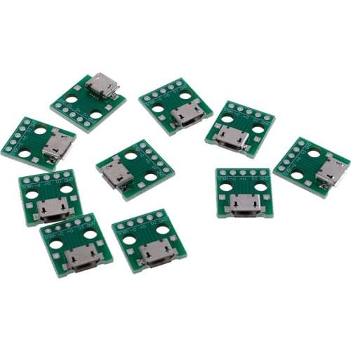 20Pcs Micro USB To DIP Adapter 5Pin Female Connectors PCB Converter Board Dropshipping