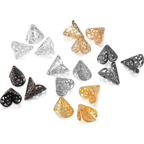 50pcs 16x16mm Charms Cone Bead Caps Flower Torus Shape Bead Cap Bracelet Spacer Beads For DIY Jewelry Finding Making Accessories