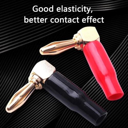 8Pcs 90 Degree 4mm Banana Plug Screw L-typed for Binding Post Amplifiers Video Speaker Adapter Connector 4pcs red and 4pcs black
