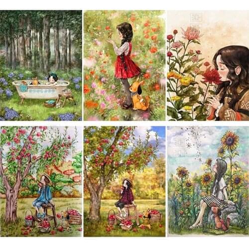 5D Diy Diamond Painting Portrait Little Girl Portrait Mosaic Full Drill Embroidery Cross Stitch Home Wall Decoration Art Gift