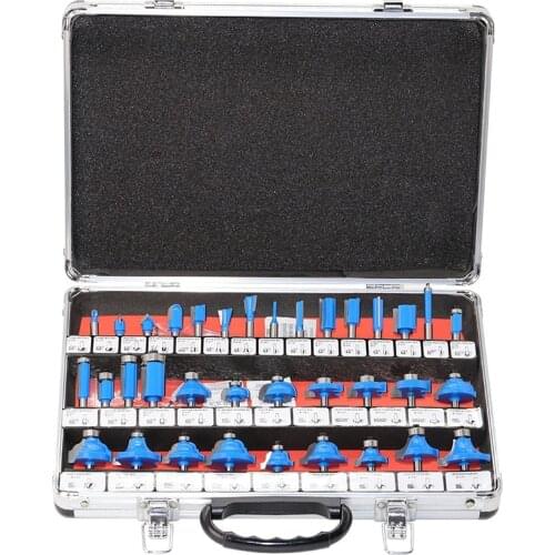 Free shipping 35pcs Milling Cutter Router Bit Set 6.35mm Wood Cutter Carbide Shank Mill Woodworking Engraving Cutting Tools