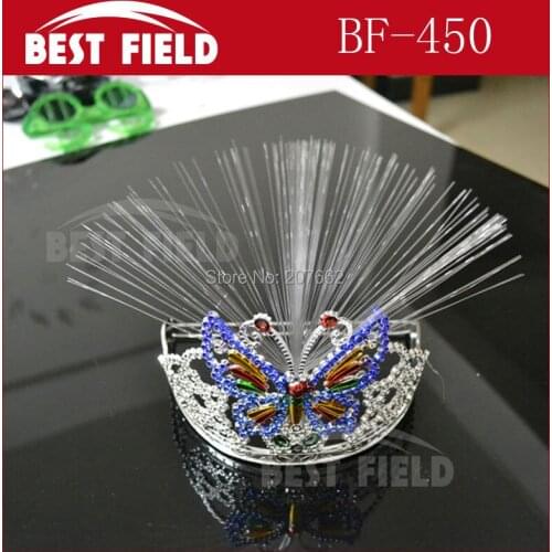 Free shipping 5pcs/lot led butterfly headband Novelty Decoration for Party Holiday,Hair Extension by optical fiber