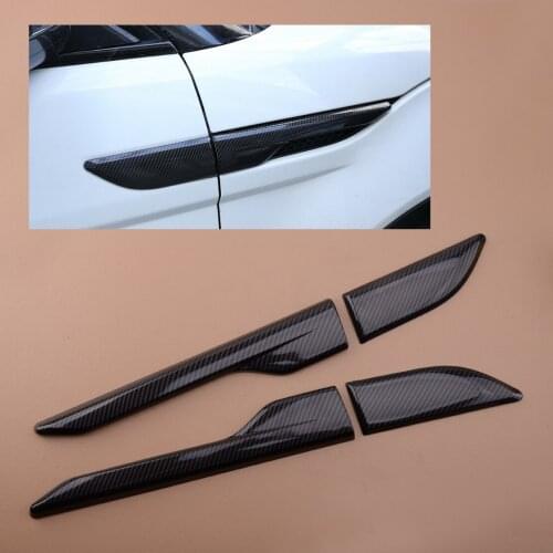 CITALL 4pcs Carbon Fiber Style Wing Fender Side Air Vent Cover Trim Fit For Land Rover Range Rover Evoque 2012-2016 2017 2018