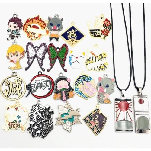 Demon Slayer Kimetsu no Yaiba Necklace Kamado Tanjirou Cosplay Choker For Women Men Charmed Pendant Accessories Dropshipping