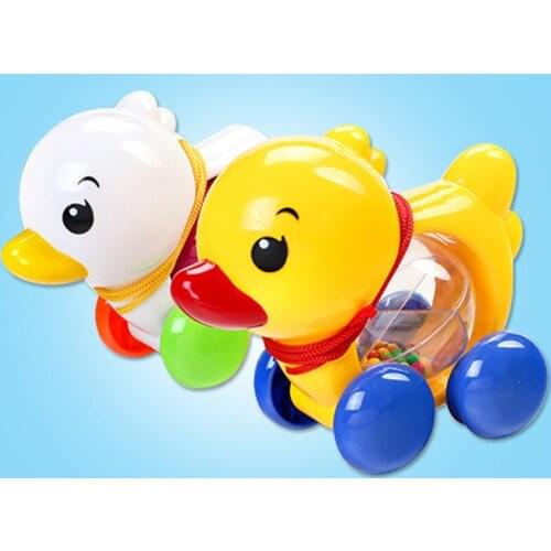 Drawstring Tease Baby Toddler Childrens Educational Toys with Bell Functions Cable Duck Early Education