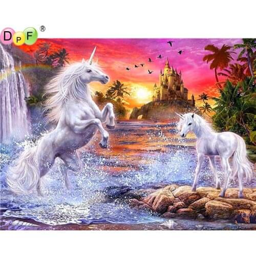 DPF diamond embroidery horse diamond painting cross stitch crafts diamond mosaic kit square/round rhinestone home decor