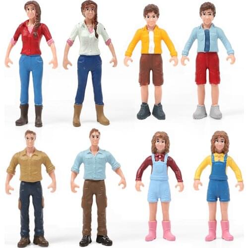 Simulation Farmer People Model Action Figures PVC Doll Farm Staff Figurine Farmer Veterinary Model Educational Kids Toys