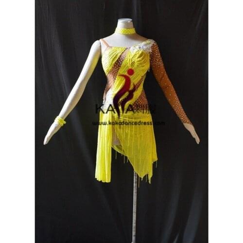 Hot!KAKA-L1577,White Women Dance Wear,Girls Fringe Latin Dress,Salsa Dress Tango Samba Rumba Chacha Dress,Dance Latin dress