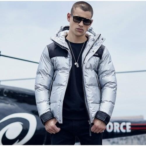 White duck jacket down male warm hooded thick puffer jacket coat male casual high quality thermal winter parka coat