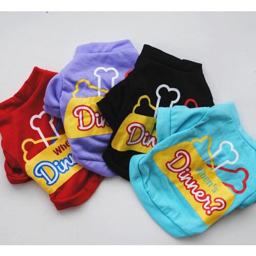 Summer Dog Clothes Pet Vest Clothing Cartoon Casual T-shirt For Small Dogs Puppy Cat Outfit Jacket Apparel Pets Costumes 2020
