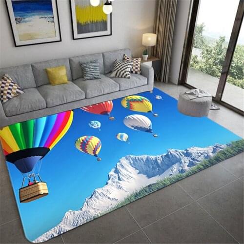 Fashion Hot Air Balloon 3D Print Large Area Rug For Living Room Nordic Scenery Floor Mat Bath Mat Carpet Entrance Door