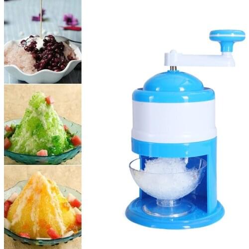 Small Manual Ice Crusher Hand Cranked Ice Shaver Snow Cone Machine Smoothie Ice Block Making Machine
