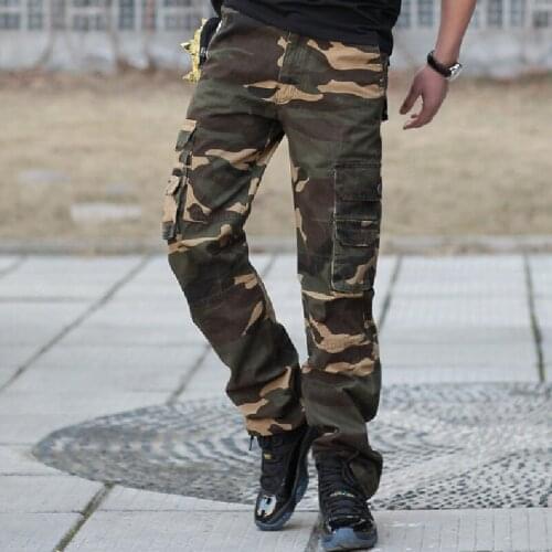 New 2018 Factory direct multi-pocket mens casual fashion man casual pants camouflage pants long jeans men tooling