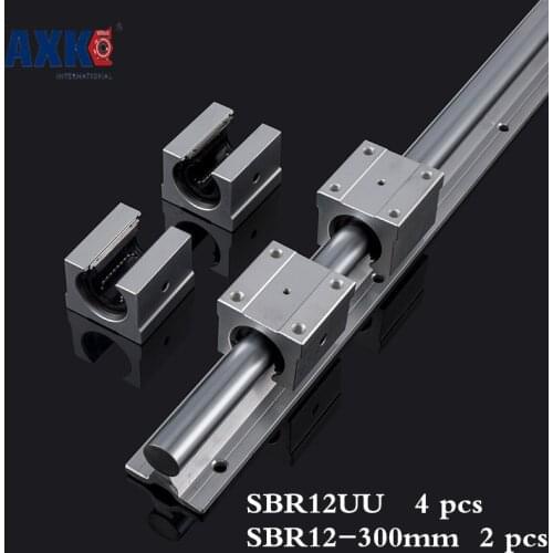 2021 New Arrival Axk Cnc Router Parts Axk 12mm Linear Rail Sbr12 300mm 2 Pcs And 4 Sbr12uu Bearing Blocks For Cnc Parts Guide