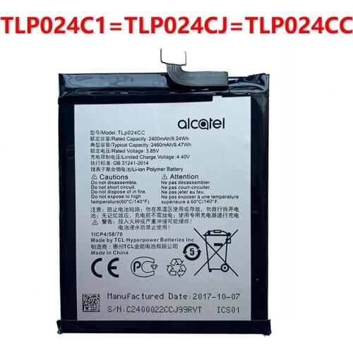 Original TLP024C1 TLP024CJ TLP024CC battery 2400mAh For Alcatel A3 OT-5046/Shine Lite OT-5080 5080X OT-5046D OT-5046Y 5046D