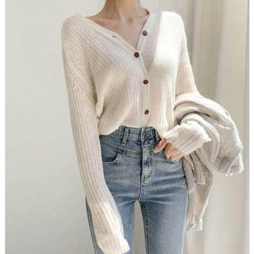 Fall 2021 Women Clothing Oversize Womens Sweaters Autumn Vintage Loose Winter Sweater Knitted Women Cardigan Knit Button Maxi