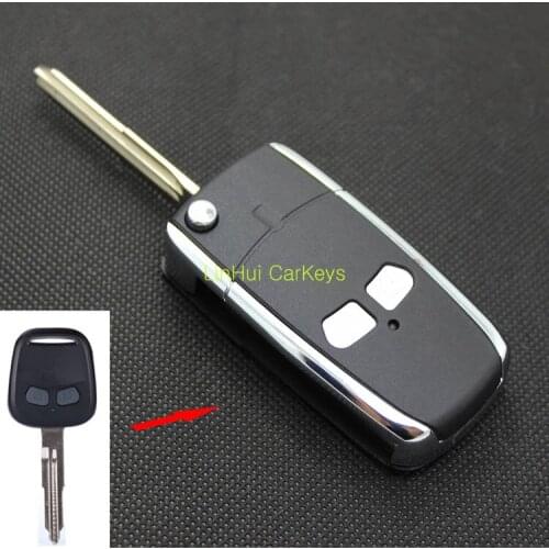 PINECONE for MITSUBISHI LANCER 2 Buttons Uncut Brass Blade Modified Remote Blank ABS Key Shell 1Pc